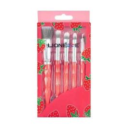 Lionesse 5 Piece Makup Brush Set - Red